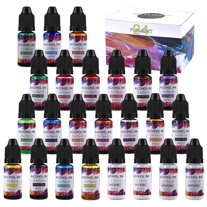 Resin Dye Alcohol - 24 색/세트 10ml 수지 안료 아트