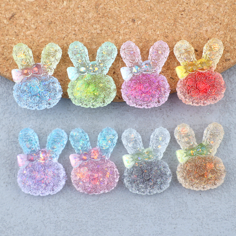 Resin Crafts Diy - 5PCS 18*25mm 빛나는 그라데이션 토끼 수지