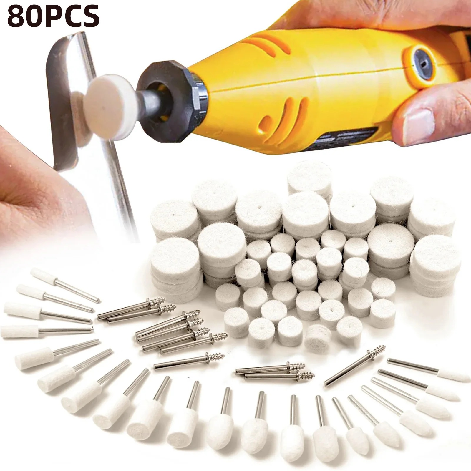 Resin Crafts Diy - 80PCS 울 펠트 버핑 휠 키트,