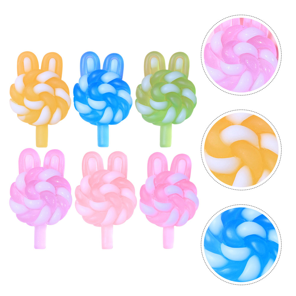 24Pcs 귀여운 만화 롤리팝 참 토끼 모양의 빛나는  - Resin Crafts Diy 리뷰 및 가격
