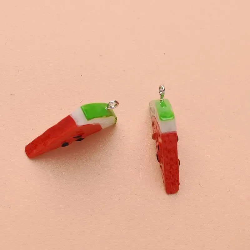 10Pcs 양면 삼각형 수박 수지 참 DIY 귀걸이 쥬 - Resin Crafts Diy 리뷰 및 가격