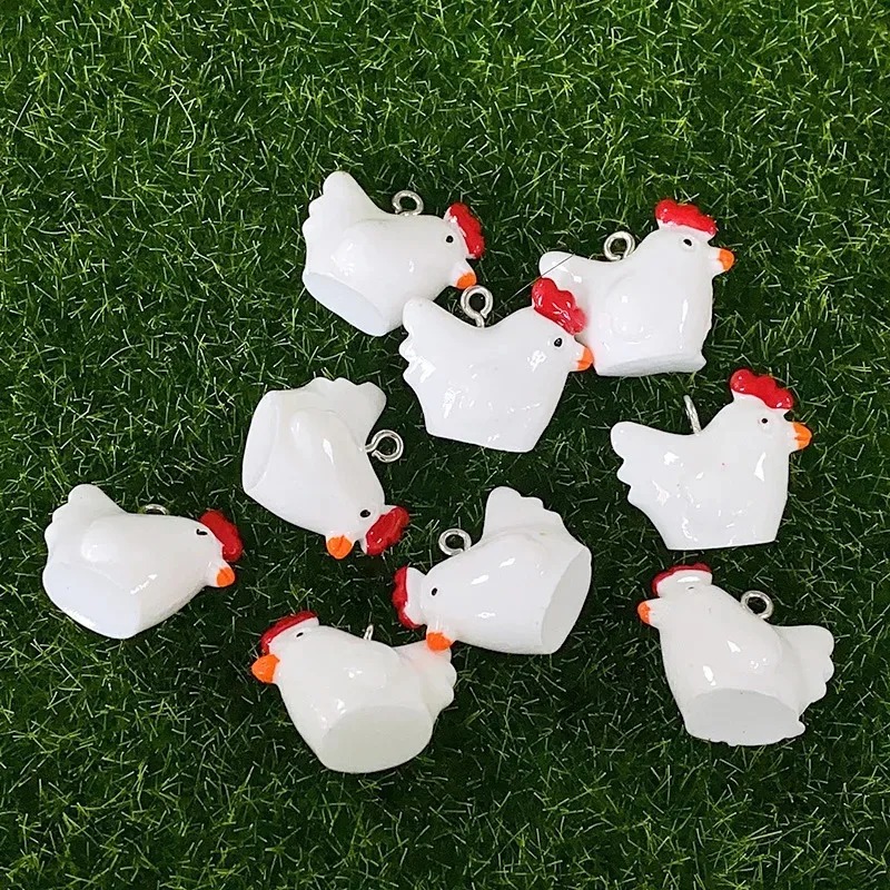 10Pcs 귀여운 미니 3D 치킨 수지 참 장식품 만화 - Resin Crafts Diy 리뷰 및 가격