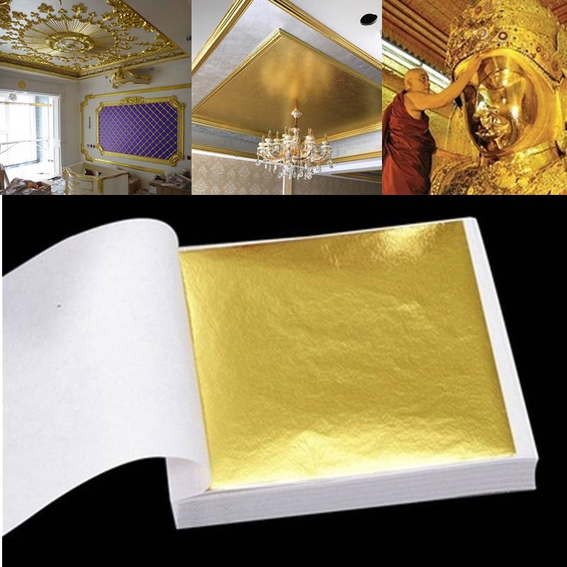 100 Pcs 시트 순수 24K 골드 호일 잎 음식 장 - Gold Foil Flakes 리뷰 및 가격