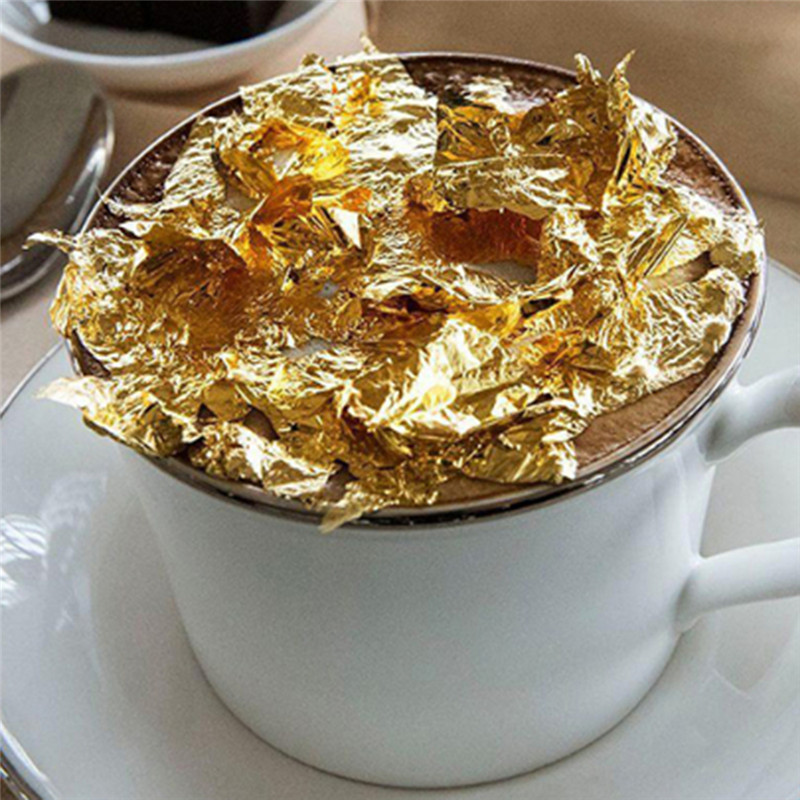 100 Pcs 시트 순수 24K 골드 호일 잎 음식 장 - Gold Foil Flakes 리뷰 및 가격