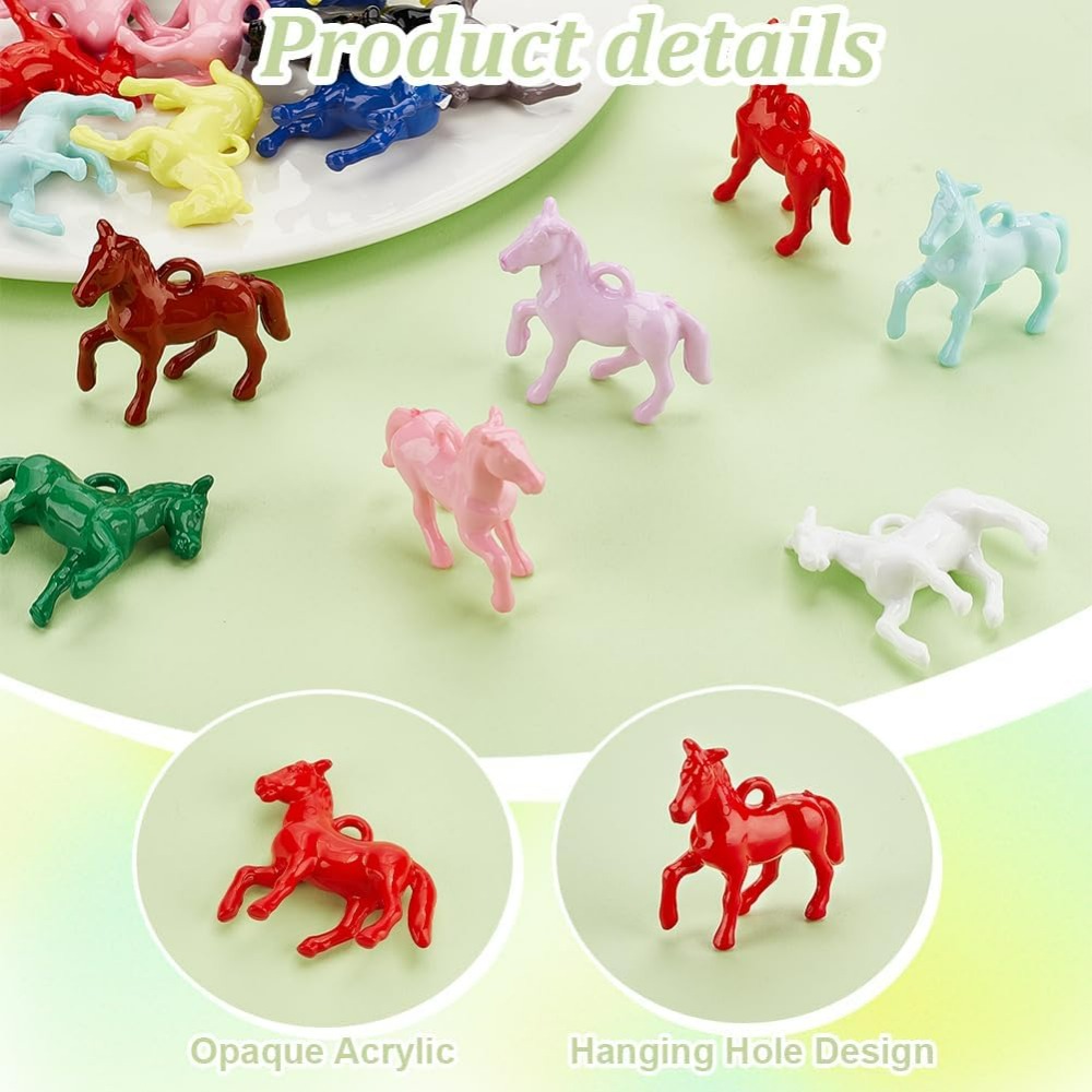 48개 불투명 아크릴 펜던트 12가지 색상 작은 말 동 - Crafting Resin 리뷰 및 가격