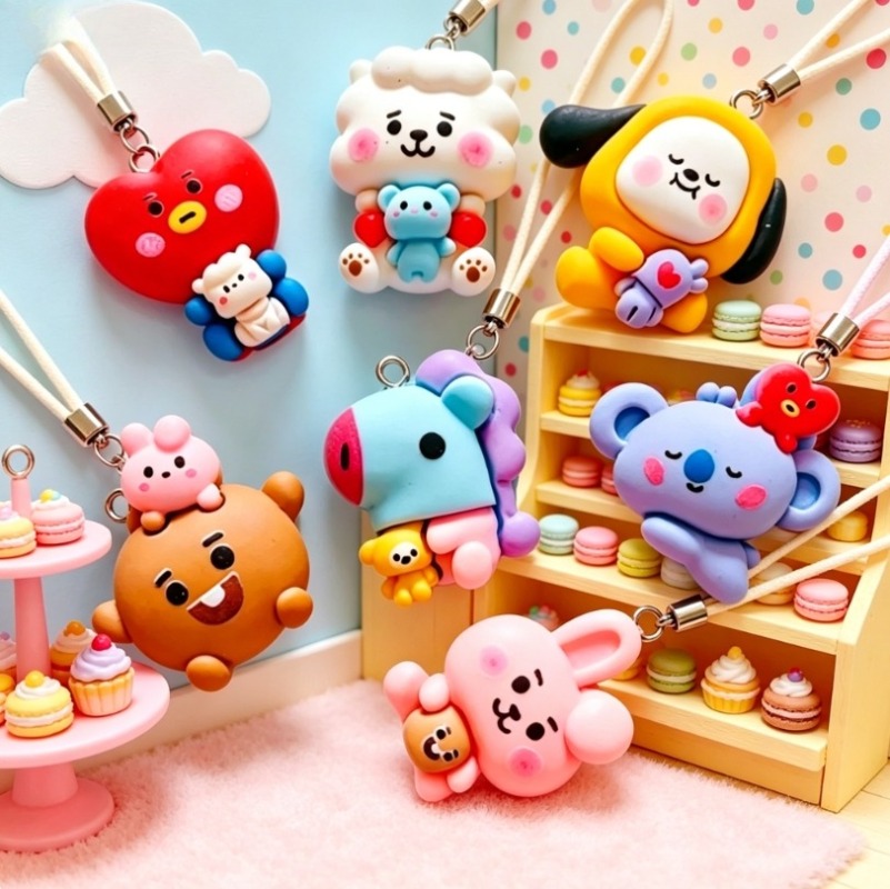 7pcs BT21 수지 만화 참 DIY 액세서리 공예  - Crafting Resin 리뷰 및 가격