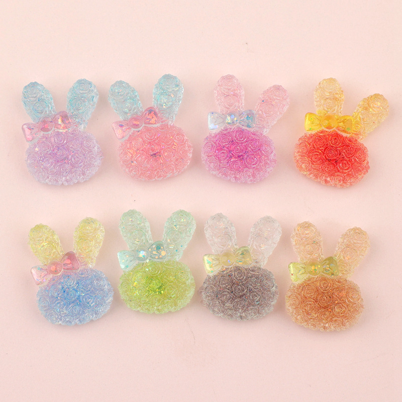 5PCS 18*25mm 빛나는 그라데이션 토끼 수지 카 - Resin Crafts Diy 리뷰 및 가격