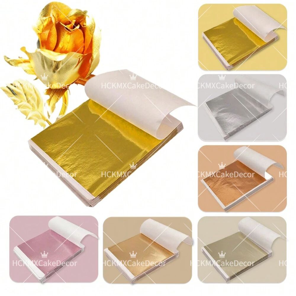 100개입 모조 금박 시트, 다양한 색상의 금속 호일  - Gold Foil Flakes 리뷰 및 가격