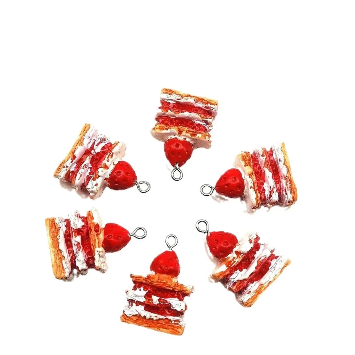 10개 미니 시뮬레이션 딸기 케이크 레진 펜던트 귀여운 - Resin Crafts Diy 리뷰 및 가격